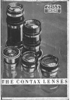 Zeiss Ikon Contax Accessories manual. Camera Instructions.